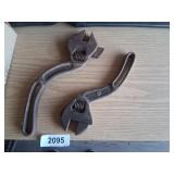 (2) Vintage Adjustable Curved Wrenches