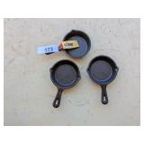 (3) Small Lodge Cast Iron Skillets