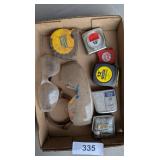 Assorted Safety Glasses & Tape Measures -
