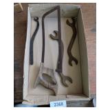 Hand Saw & (3) Curved Wrenches