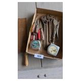 (2) Tape Measures, Adjustable Wrenches,