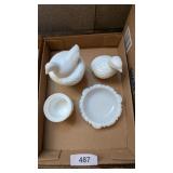 Assorted Vintage Milk Glass