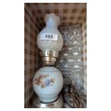 Vintage Milk Glass Hurricane Lamp w/