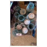 Assorted Vintage Blue Canning Jars