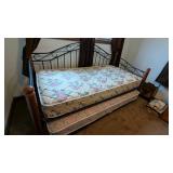 Wood & Metal Twin Bed w/ Trundle