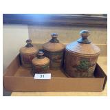 Ceramic Canister Set + Ceramic Fruit Decor -