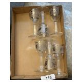Stemmed Silvertone Leaf Wine Glasses