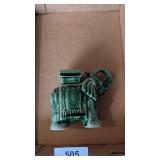 Vintage Ceramic Green Elephant Figurine
