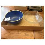 Glazed Stoneware Batter Bowl + Glass Bowl
