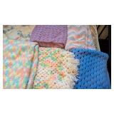 (5) Hand Crochet Baby Afghans