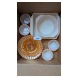 Fire King Peach Luster Casseroles, Custard Bowls &