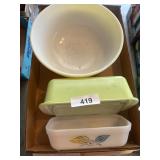 Yellow Pyrex Bowl, Pyrex Baking Pan &