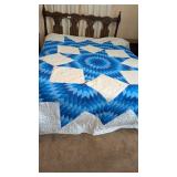 Hand Quilted Lone Star Variation Quilt -**
