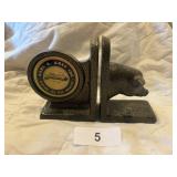 Cast Metal Pig Bookends w/