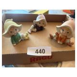 (3) Ceramic Elf Figurines