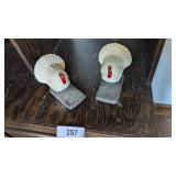 (2) Carls. Akey Inc. Cast-Metal Turkeys