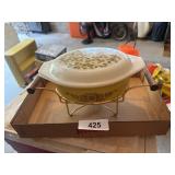 Vintage Pyrex Casserole w/ Warming Rack +