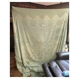 Green Nubby Chenille Blanket -**