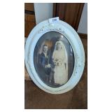 Oval Curved Glass Antique Wedding Portrait