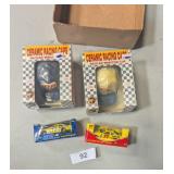 Ceramic Racing Caps & (2) Diecast Cars