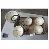 Celebrating Home Bowls & Wrought Iron Stand