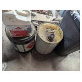 (2) Metal Cans, Weed killer, & Trash Can