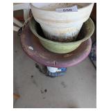 Mushroom Bird Bath & Flower Pots