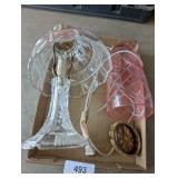 Vintage Clear Crystal Boudoir Table Lamp, +
