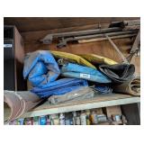 Assorted Tarps, Sandpaper, & Wire Mesh