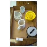 Creamers, Juicer & Enamelware Small Pot w/ Lid