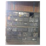 Plastic Organizer w/ Contents: brass fittings,
