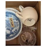 Clear Glass Pedestal Cake Stand & Other Dishes