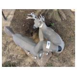 (2) Concrete Painted Deer