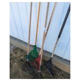 Metal & (1) Plastic Leaf Rakes