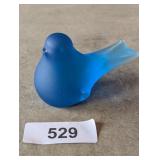 Vintage Blue Frosted Glass Bluebird Figurine By