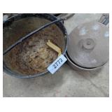 10.5 R x 8" D Cast Iron Kettle (no lid) &