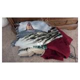 (3) Woven Throws & Electric Throw
