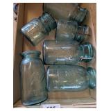 Assorted Blue Ball Canning Jars