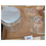 Vintage Hoosier Style Glass Jar, +