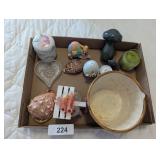 Candles, Animal Figurines, Wooden Basket, +