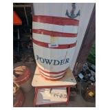 Decorative Wood Barrel, Small Table & Other