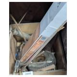 Wood Box w/ Crow Bars, Blind, Grease Gun & Other