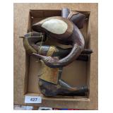 Hand Carved Wooden Bird & Horse Figures