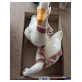 (2) Cottage Core Ceramic Duck Figurines