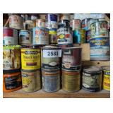 Large quantity of pints of paint & stains