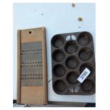 Cast Iron Corn Bread Pan & Kraut Cutter