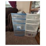 (2) Sterilite Plastic Drawer Towers