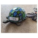 Tiffany Style Stained Glass Turtle Accent Lamp