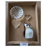 Vintage Murano Style Hand Blown Glass Owl, +