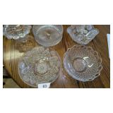 (4) Glass Serving Bowls & Pedestal Candy Dish
